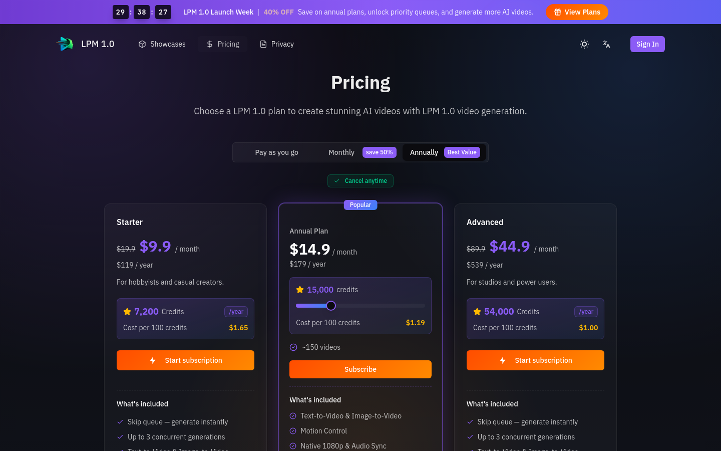 Pricing
