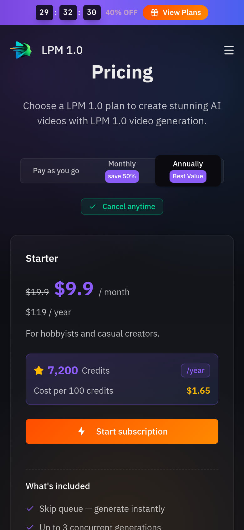 Pricing