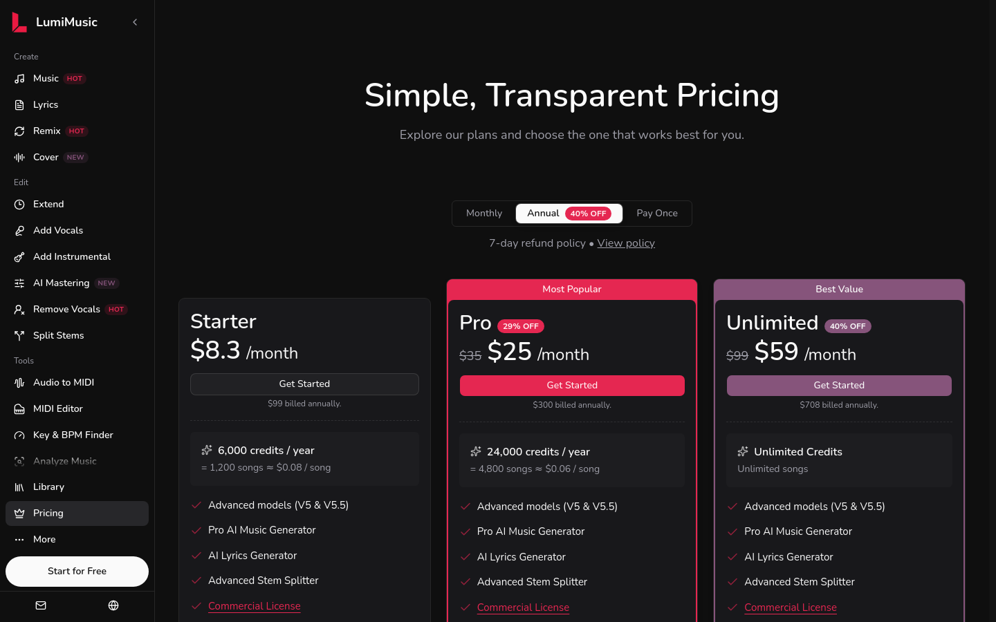 Pricing