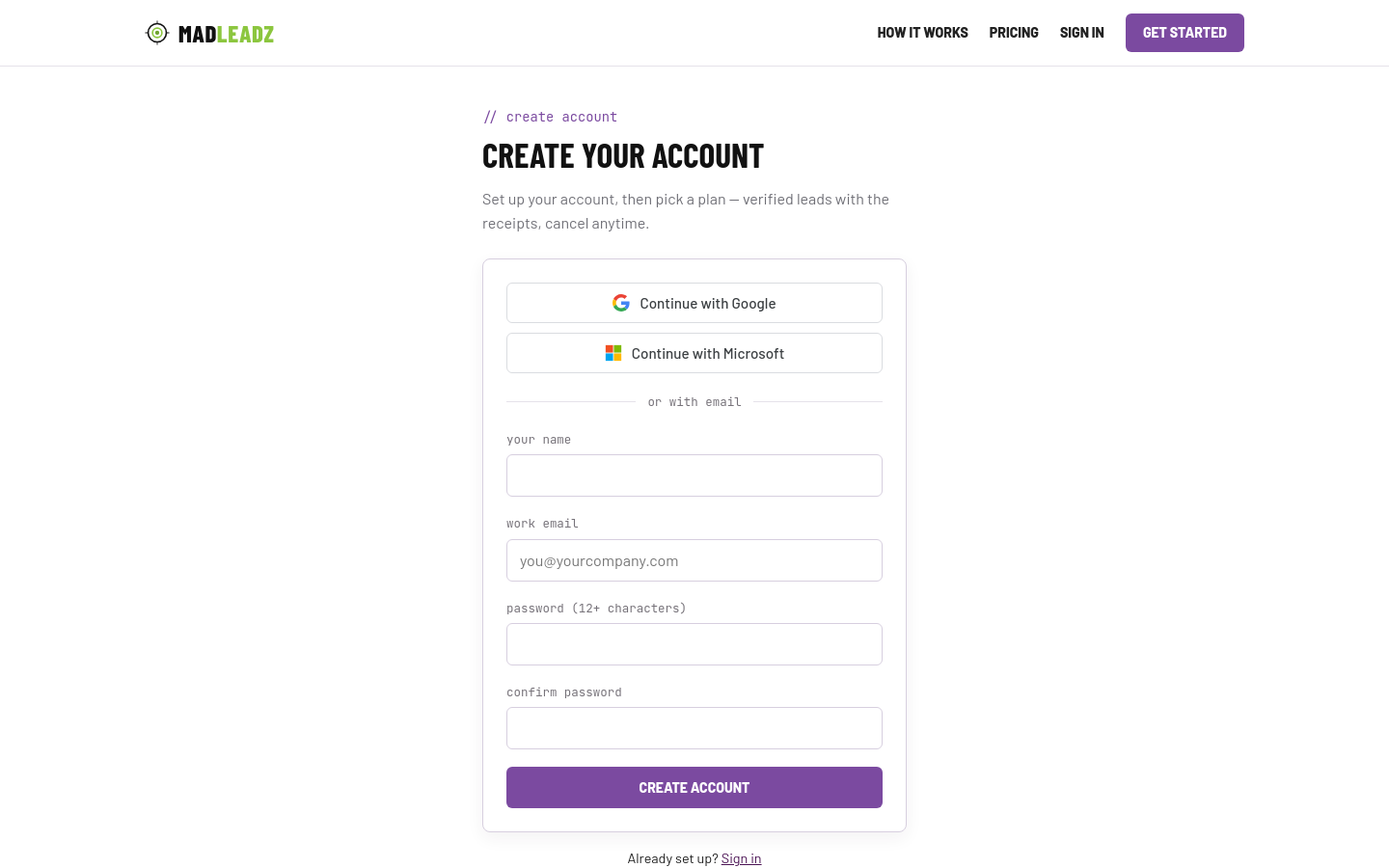 Signup