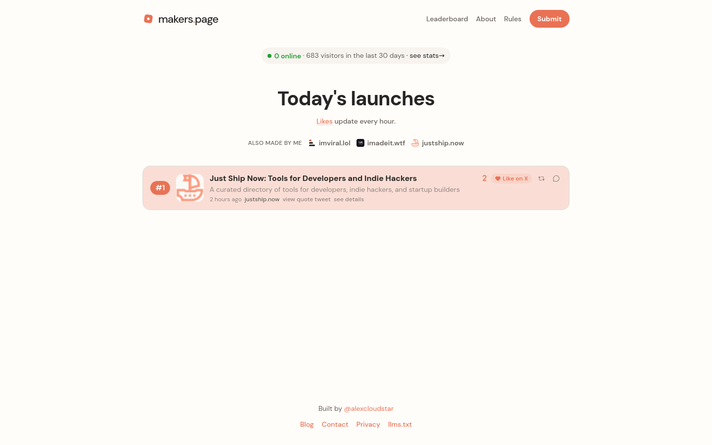 Captured Homepage / Lander