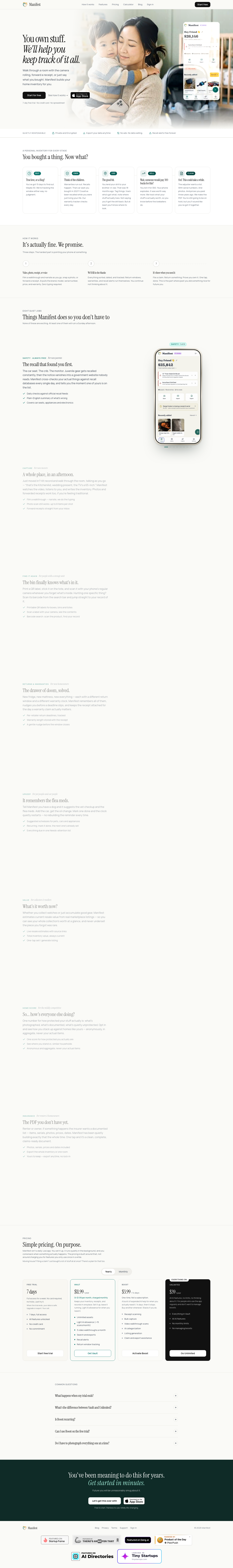 Nav section of manifestme.me