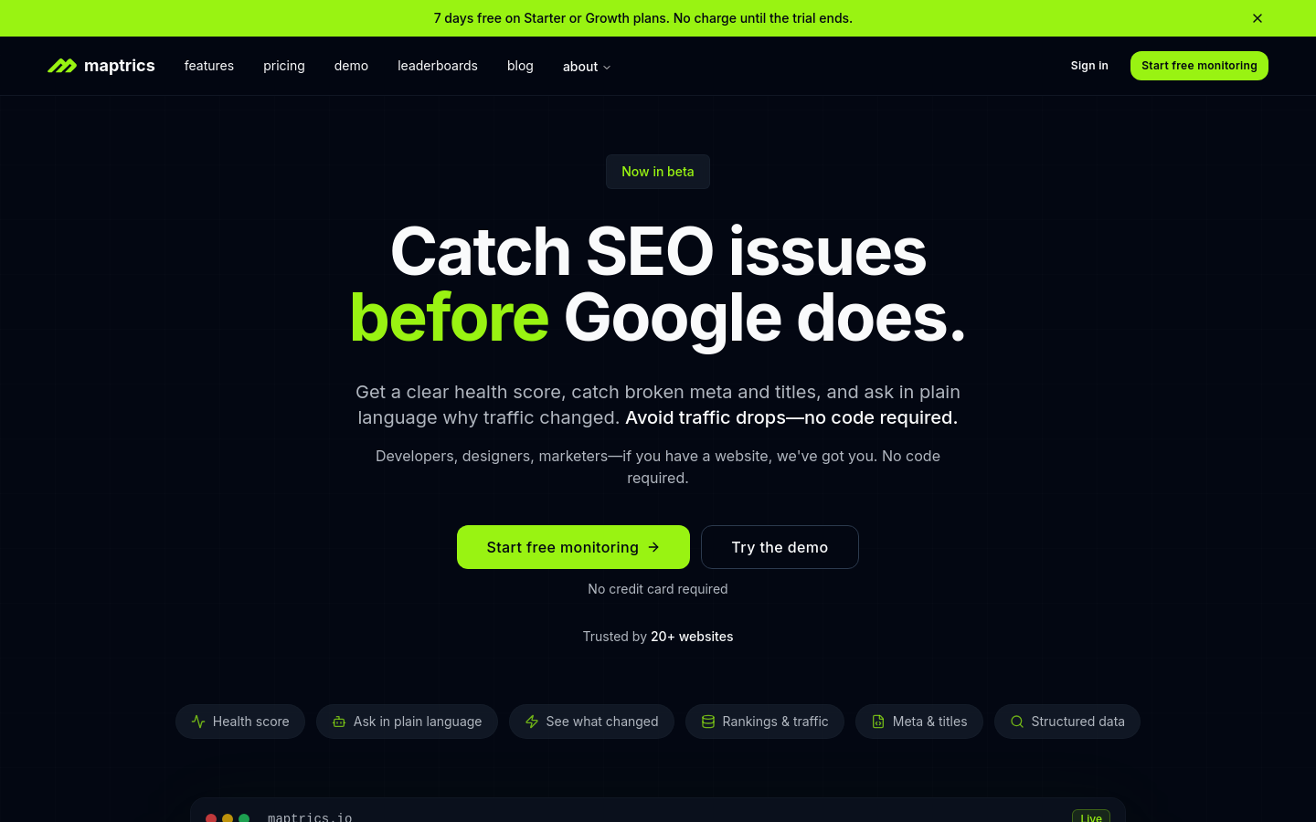 Captured Homepage / Lander