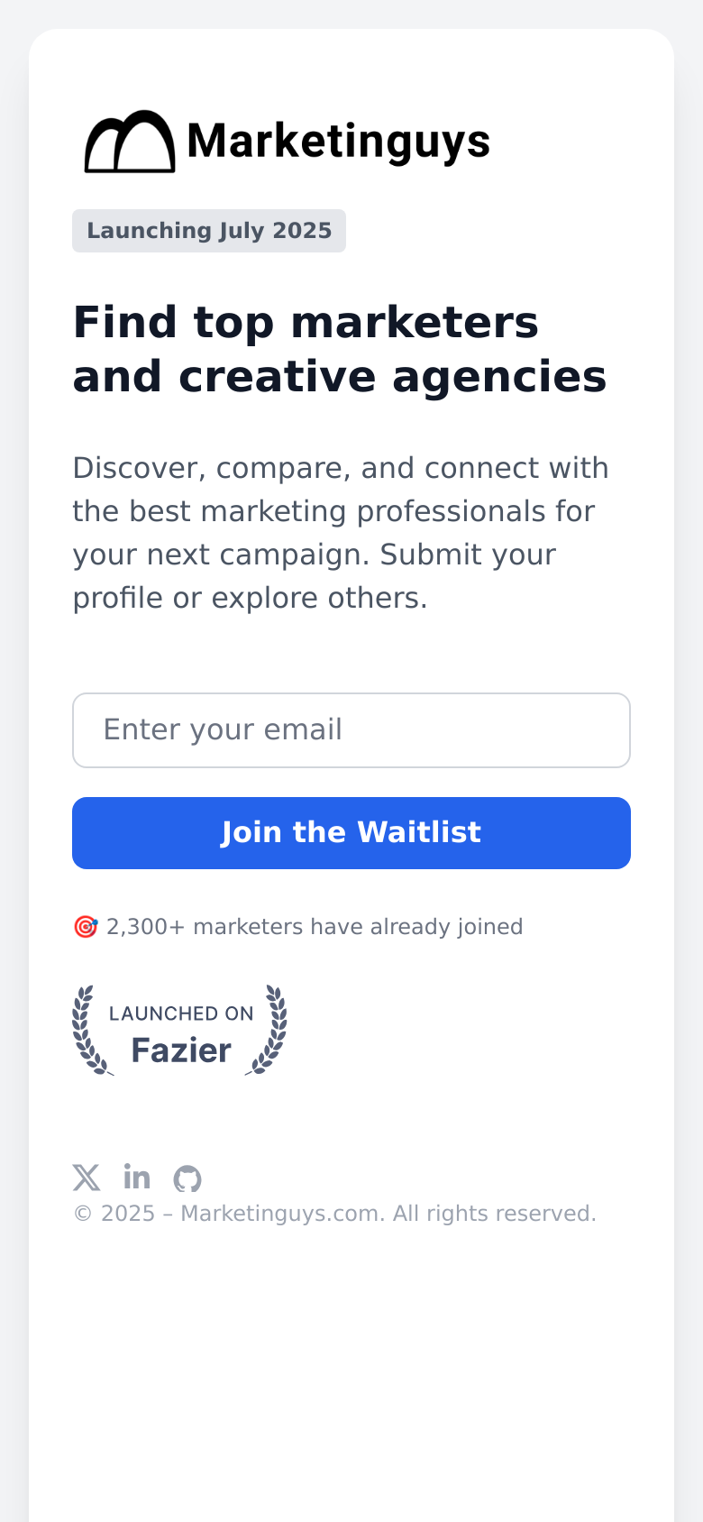 Captured Homepage / Lander