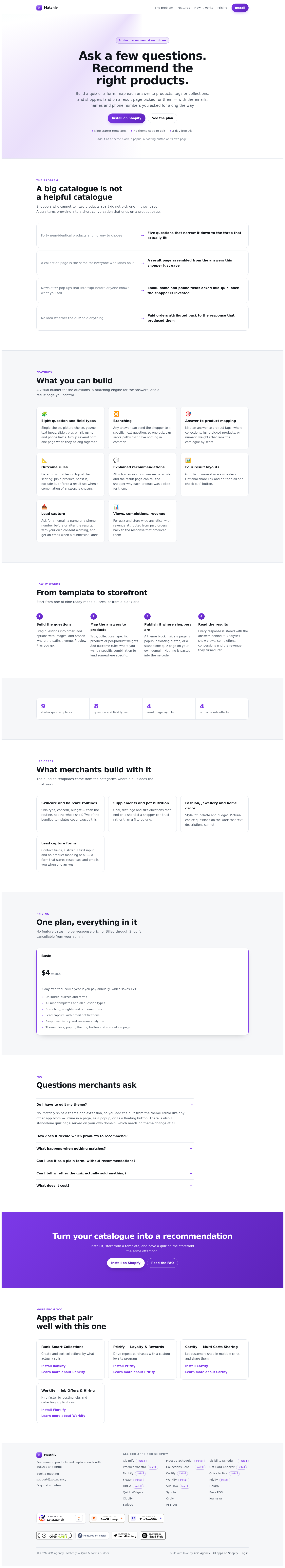 Nav section of matchly.xco.agency