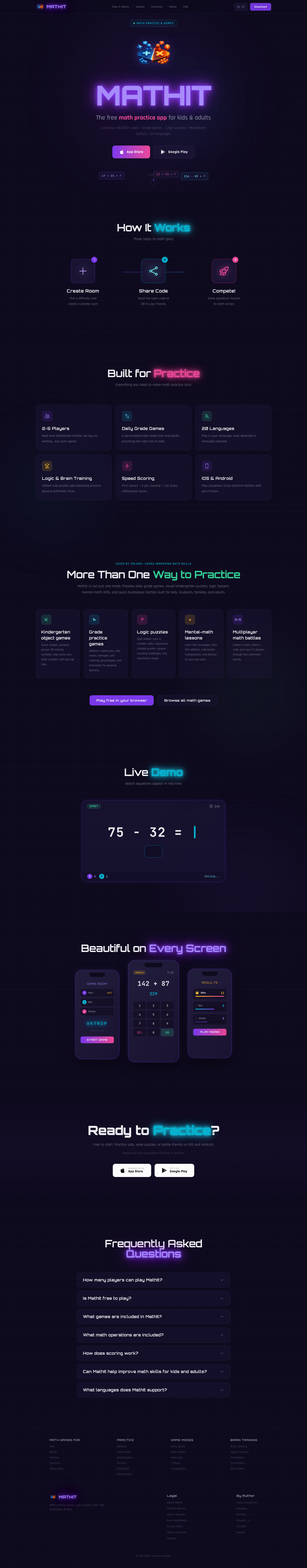 mathit.app — Hero + Logo Wall + Pricing + FAQ