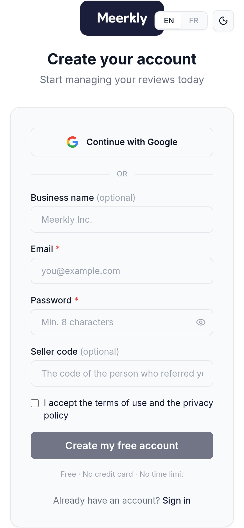 Signup