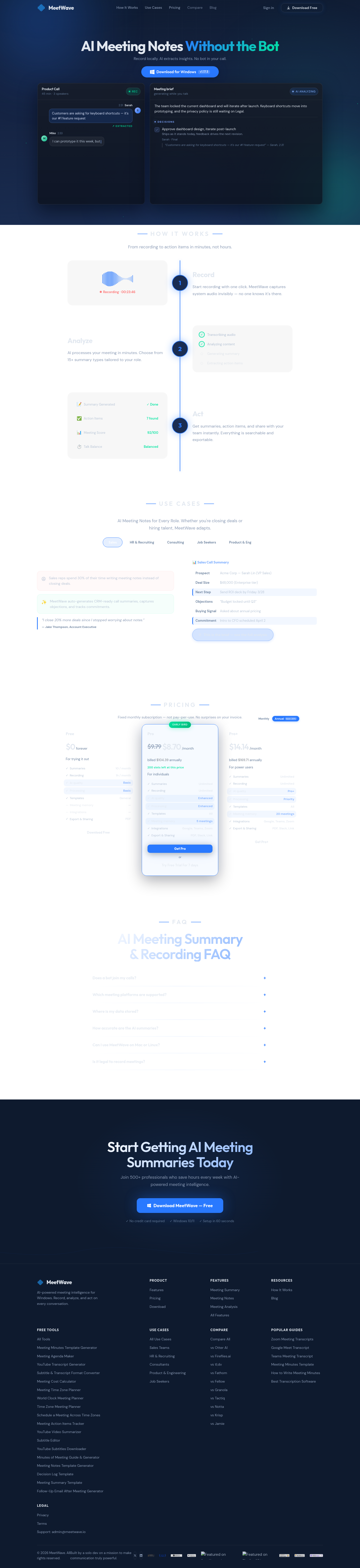Nav section of meetwave.io