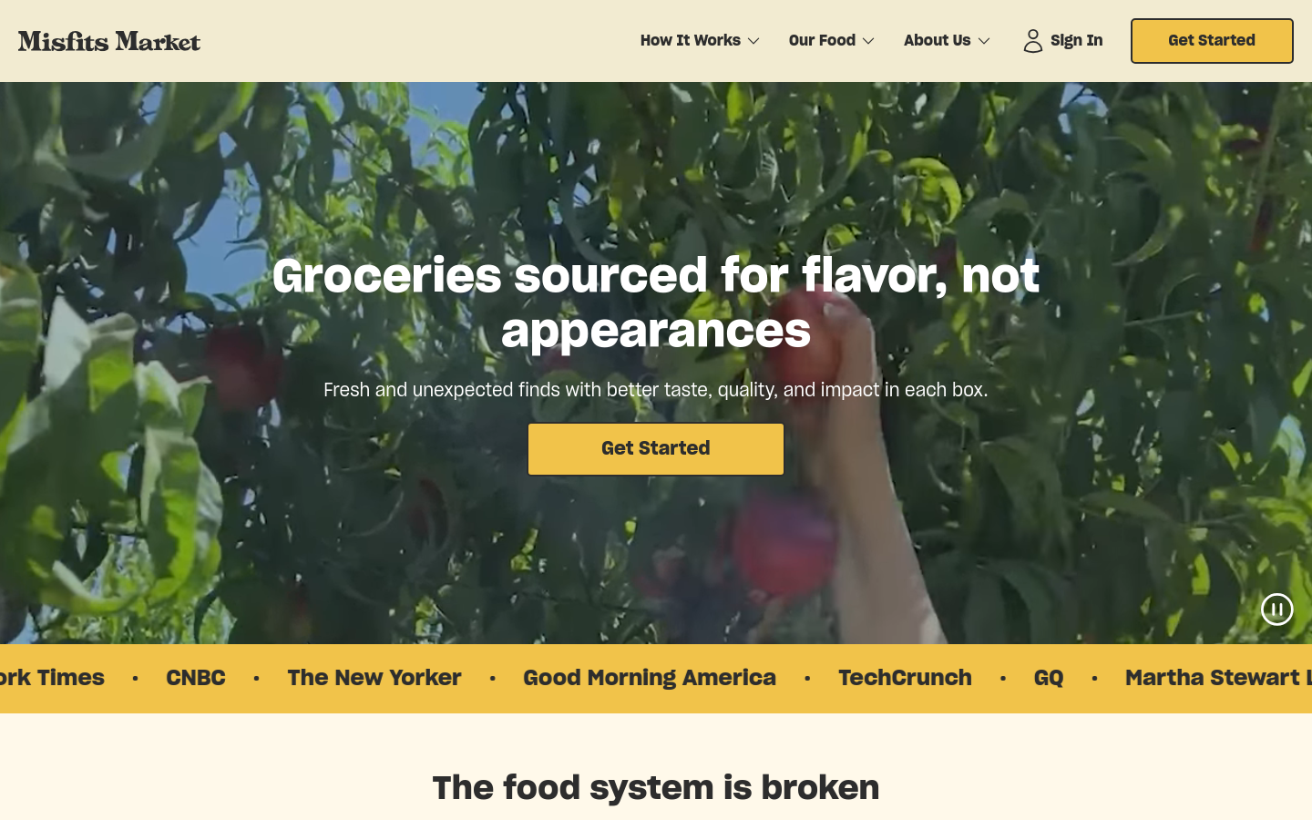 Above-the-fold capture of misfitsmarket.com
