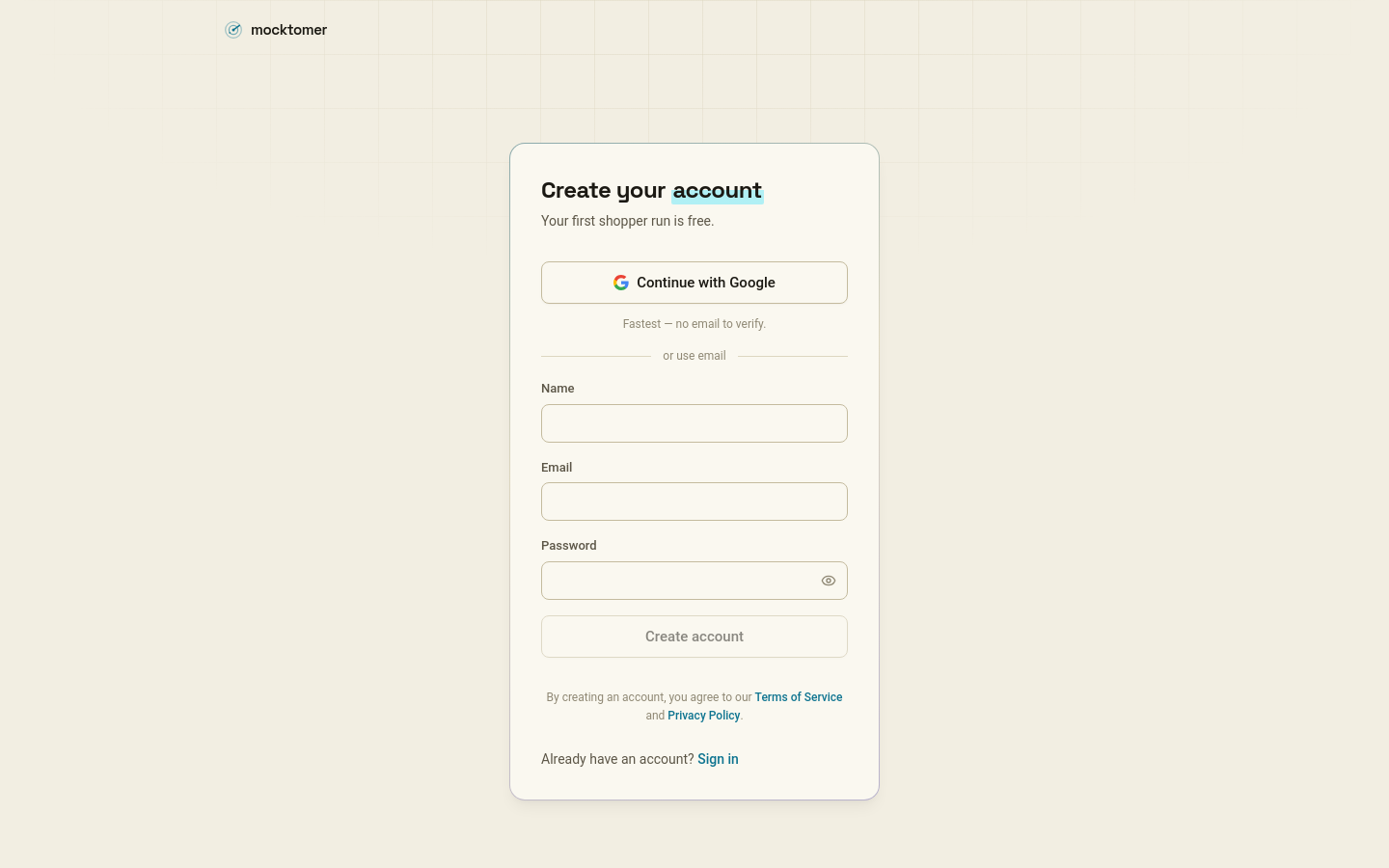 Sign Up