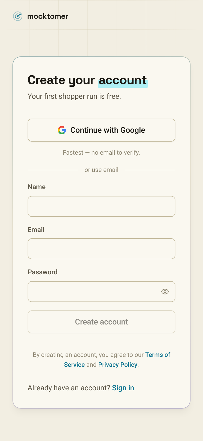 Sign Up