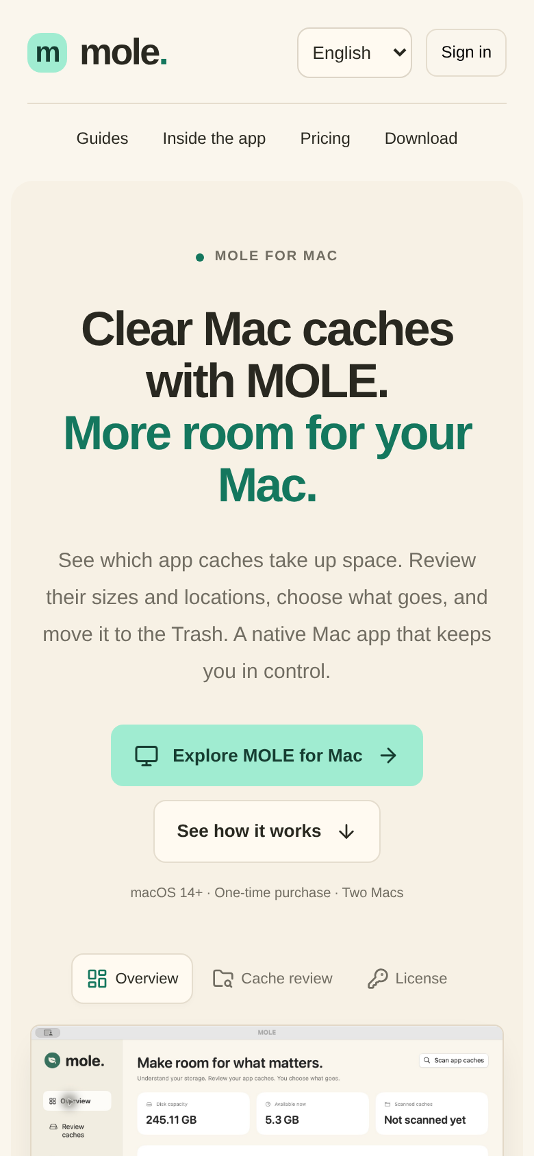 mole.cheap mobile capture of the first page