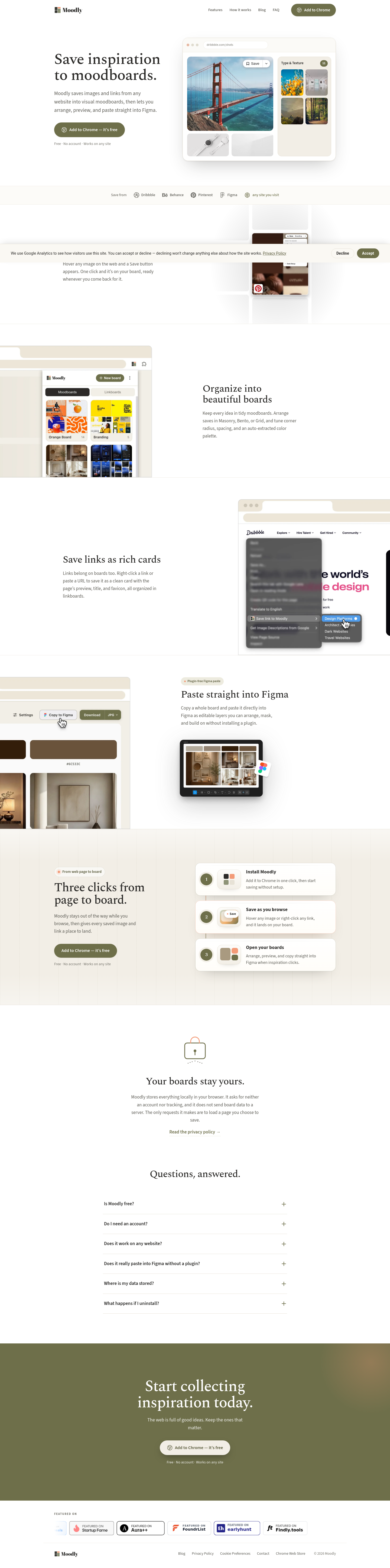 Nav section of moodlyextension.com