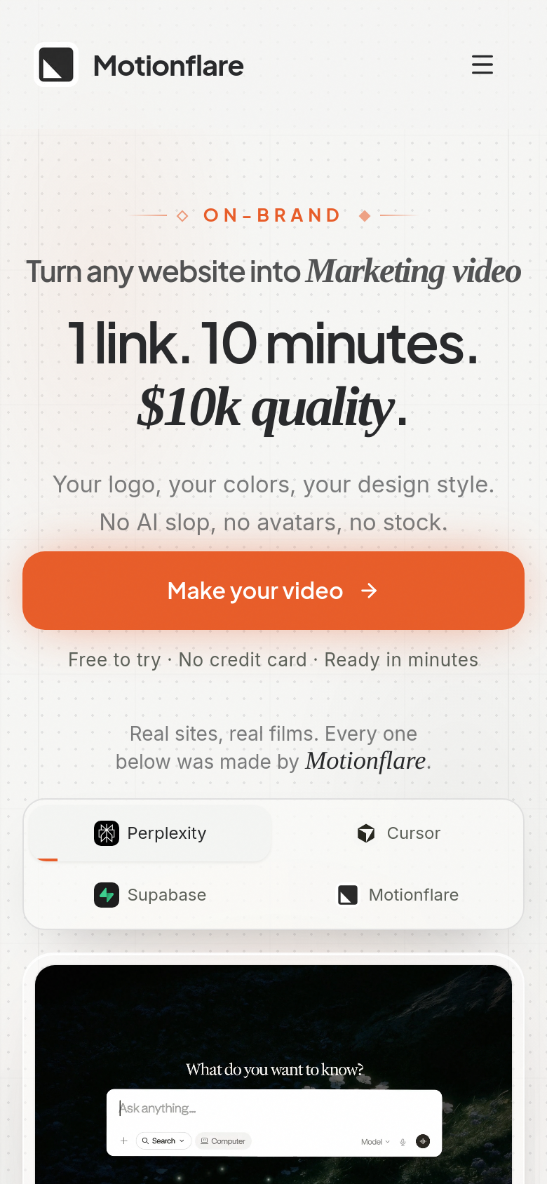 Homepage / Lander