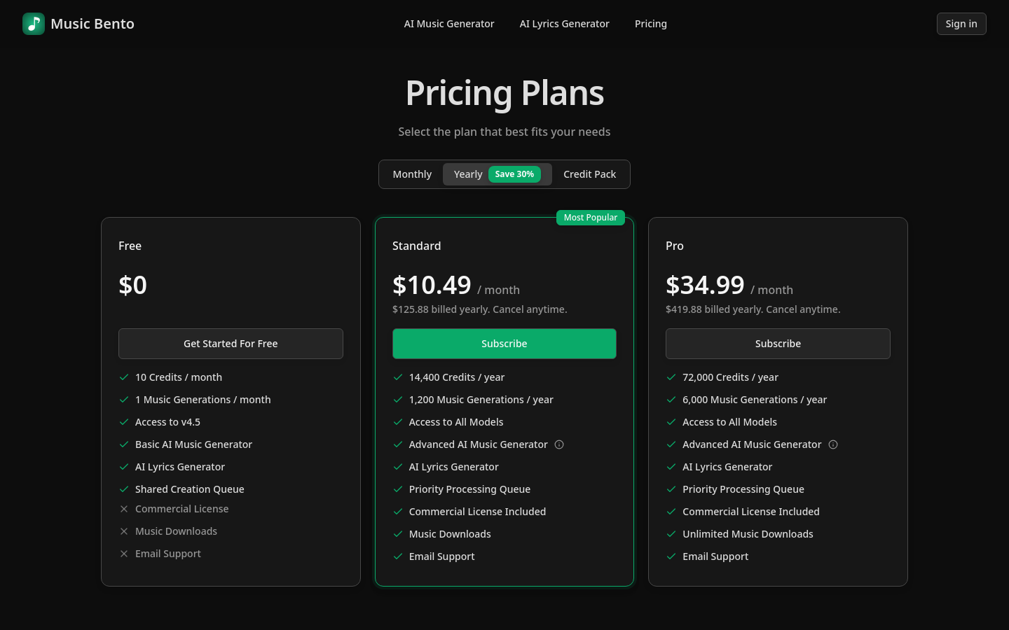 Pricing