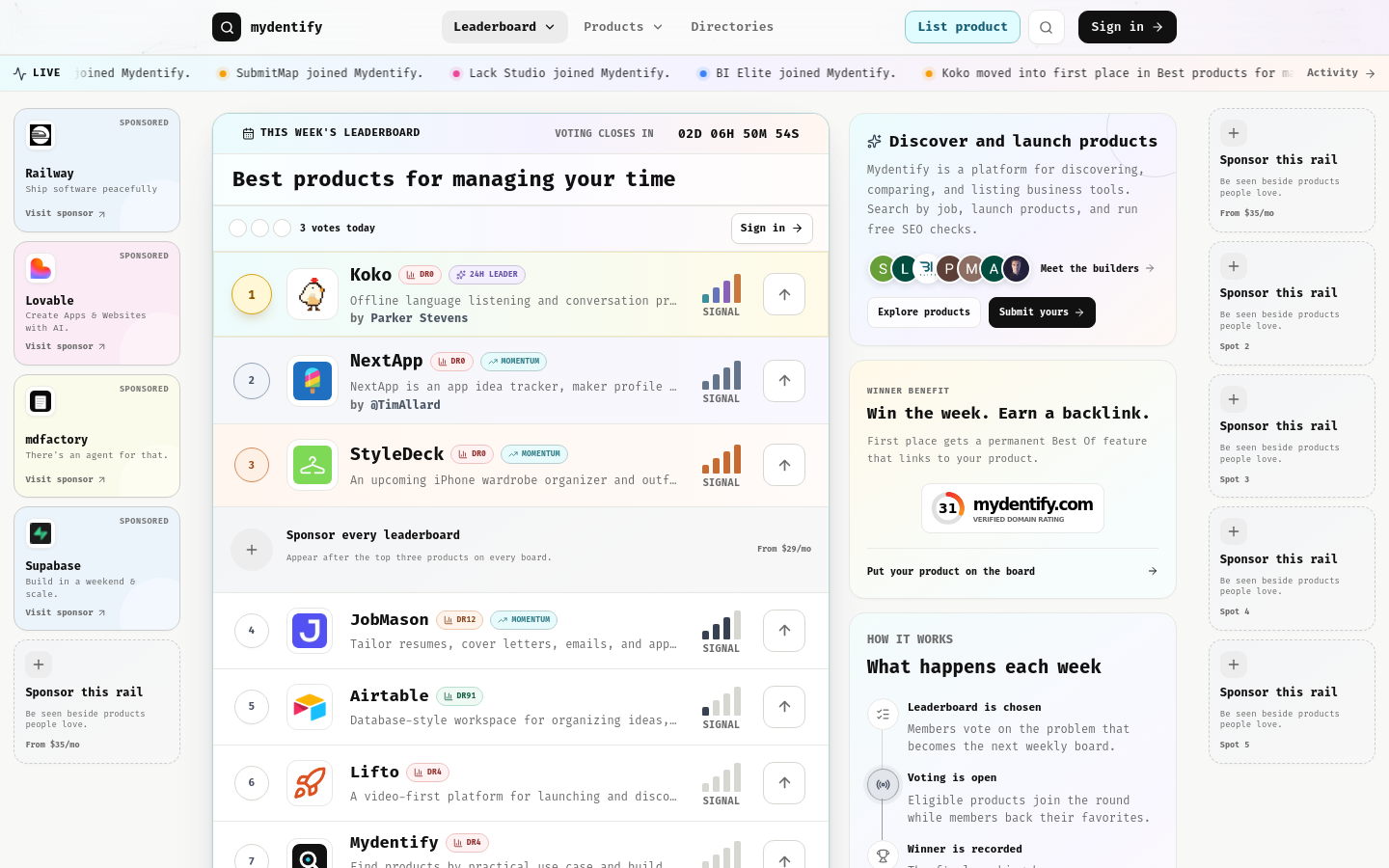 Captured Homepage / Lander