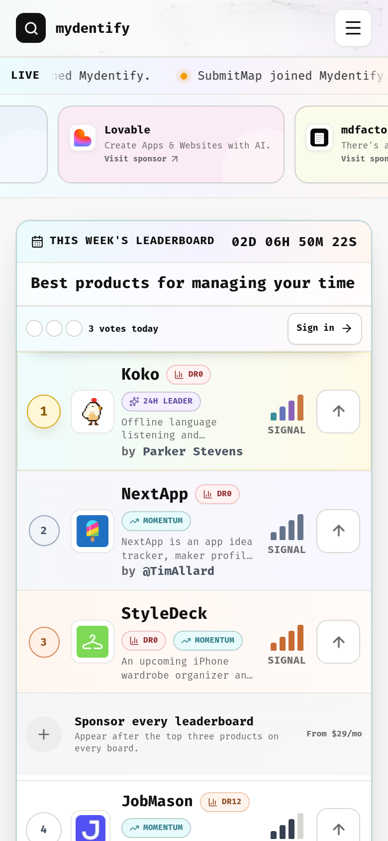 Homepage / Lander