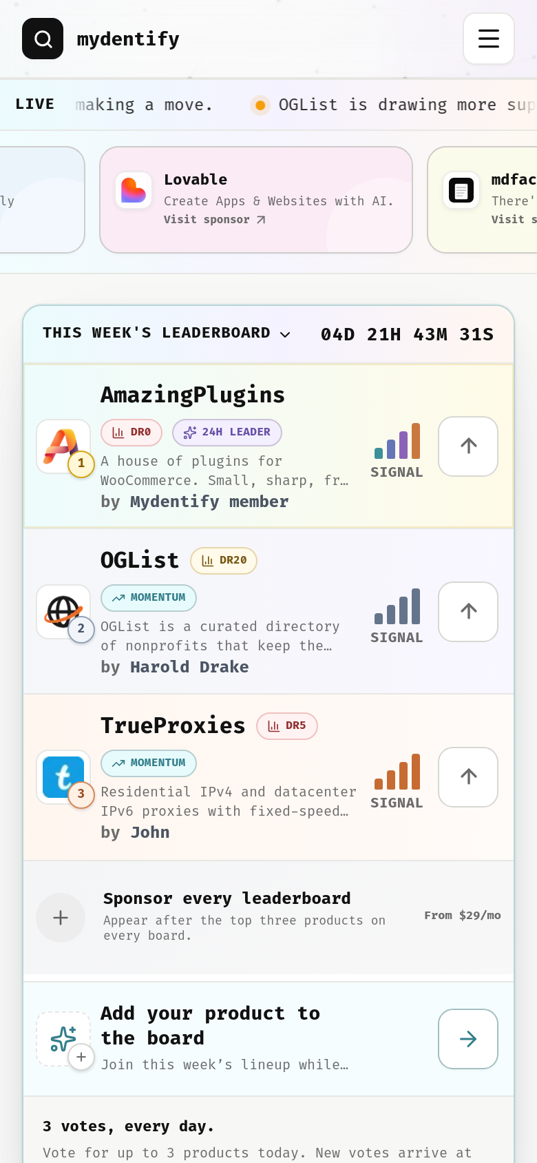 Homepage / Lander