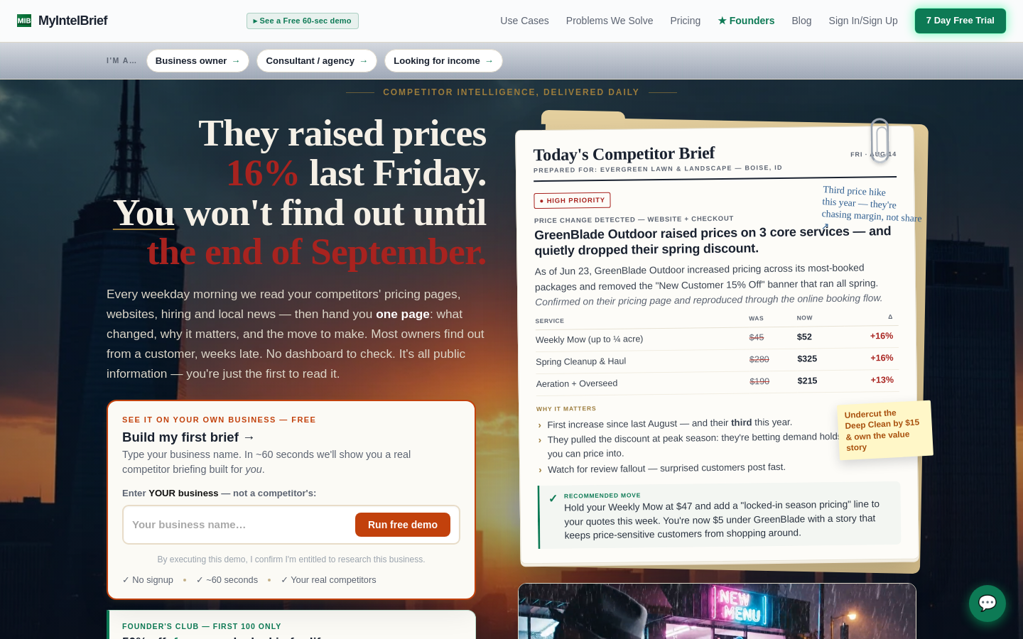 Captured Homepage / Lander