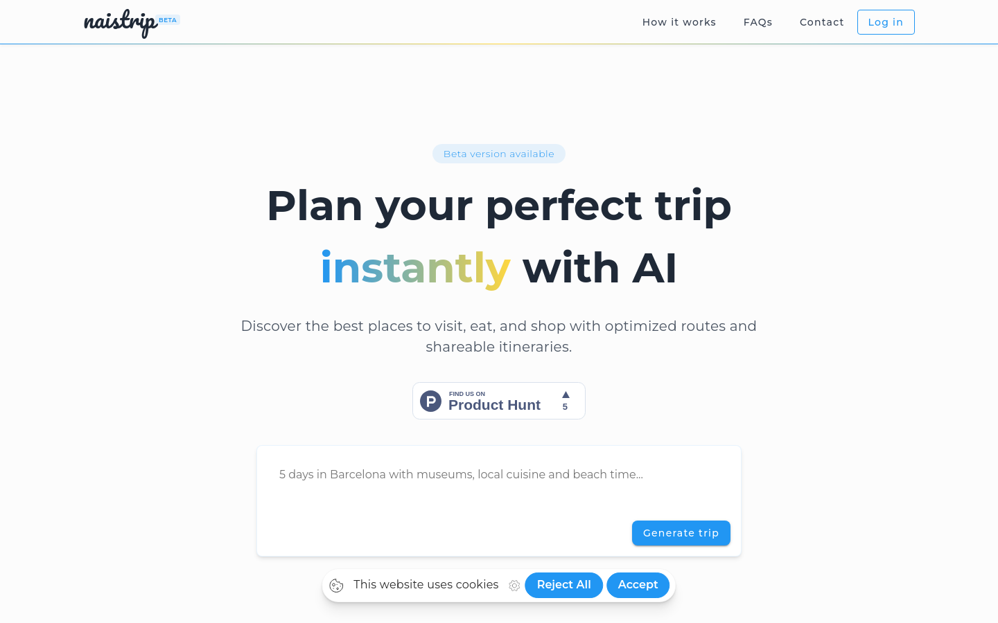 Above-the-fold capture of naistrip.com