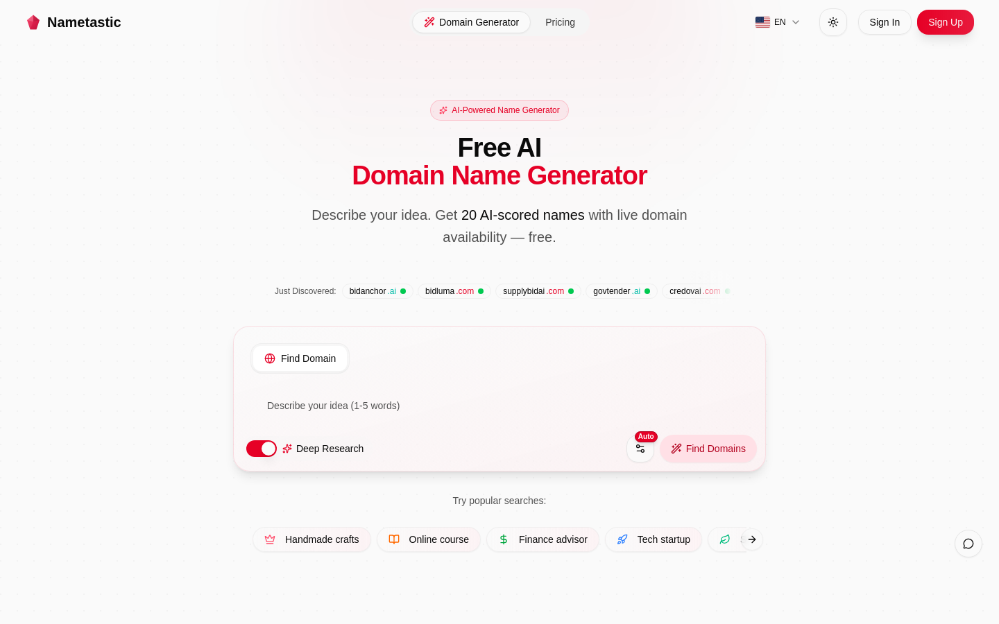 Captured Homepage / Lander