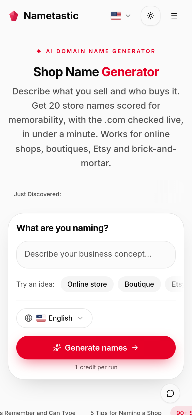 Shop Name Generator