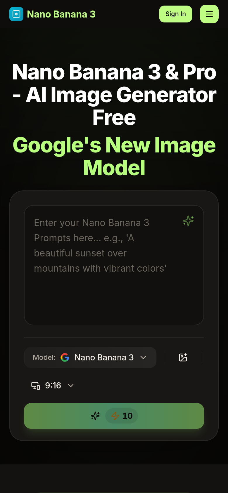 nano-banana-3.org mobile capture of the first page