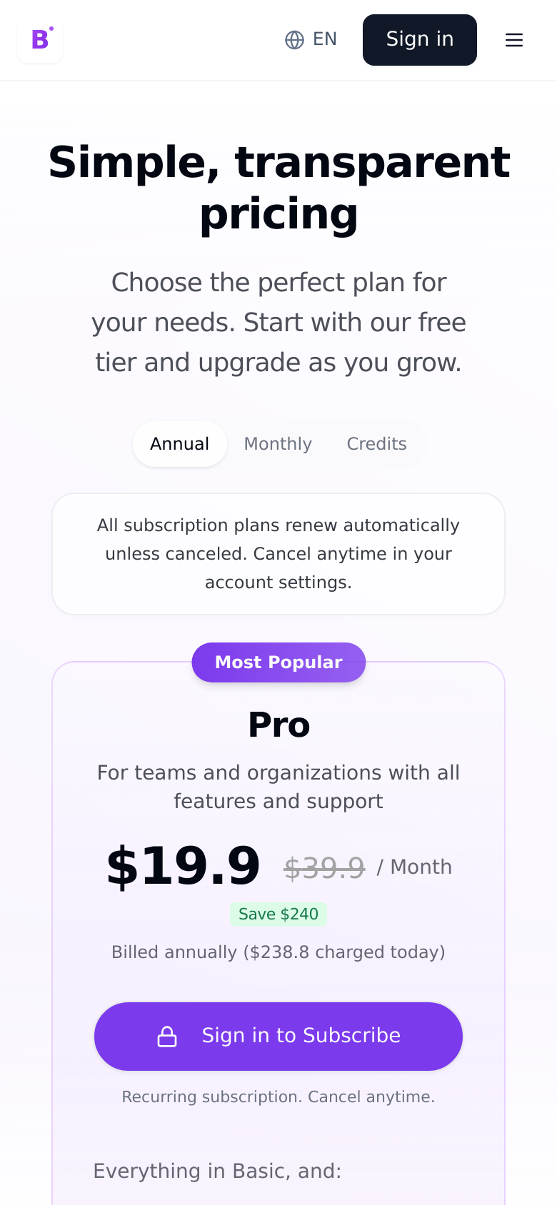 Pricing