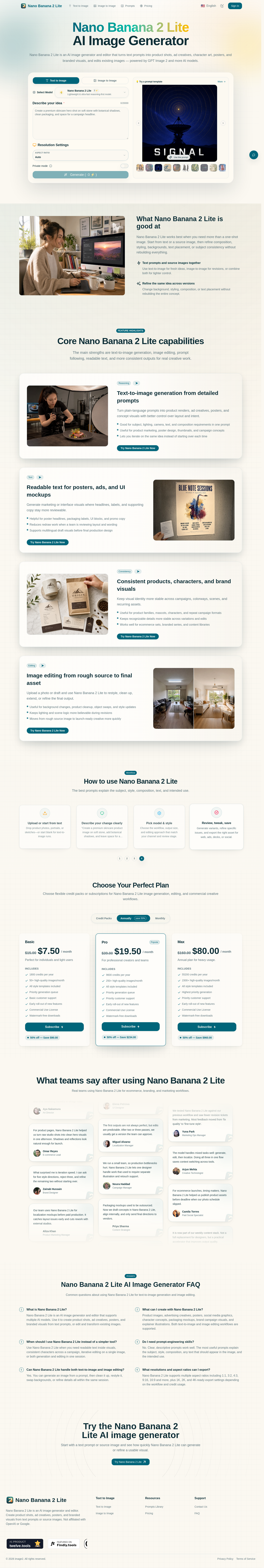 nanobananalite.app — The Pricing Page