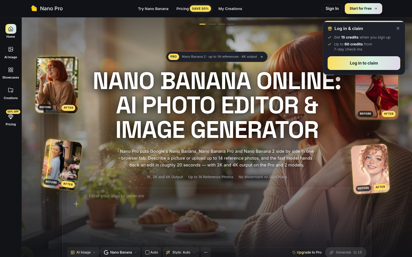 nanopro.app desktop capture of the first page