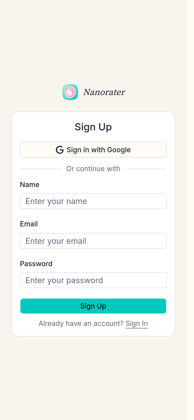 Sign Up