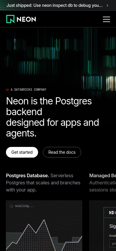 Above-the-fold capture of neon.com