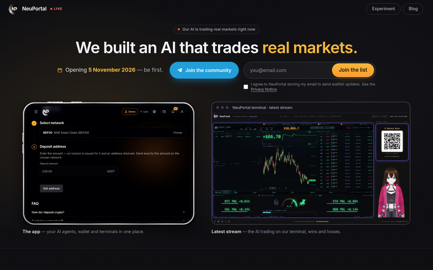 neuportal.ai desktop capture of the first page