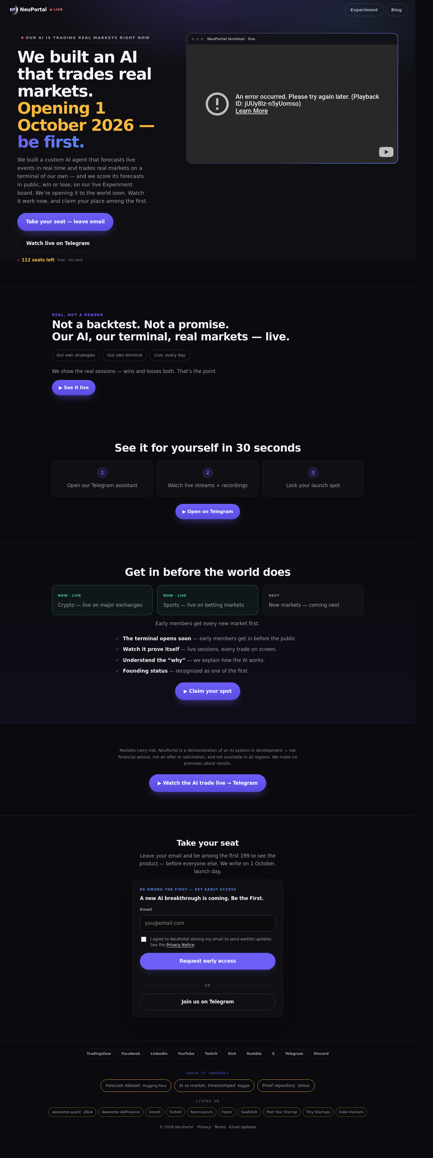 Nav section of neuportal.ai
