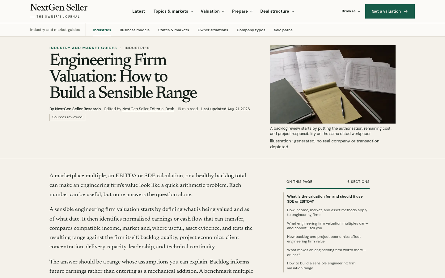 Engineering Firm Valuation