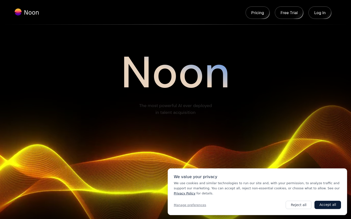 Above-the-fold capture of noon.ai