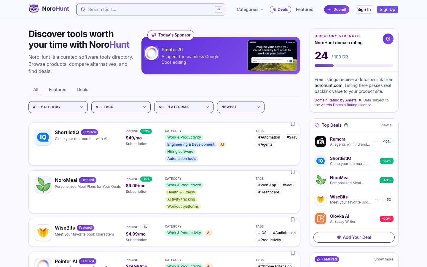 Captured Homepage / Lander