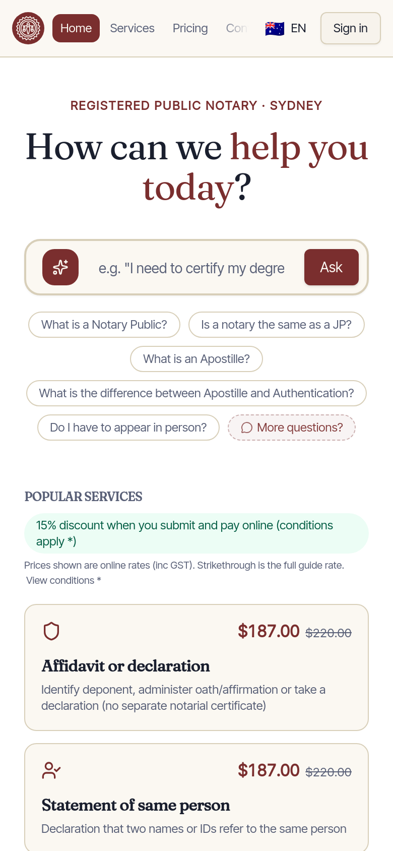 Homepage / Lander