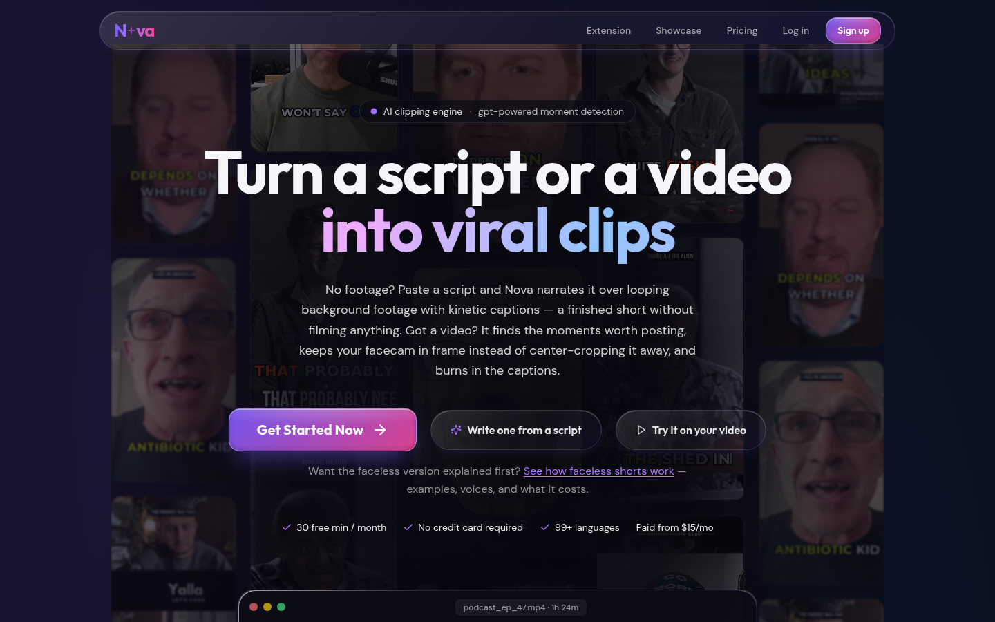 novaclipper.com desktop capture of the first page