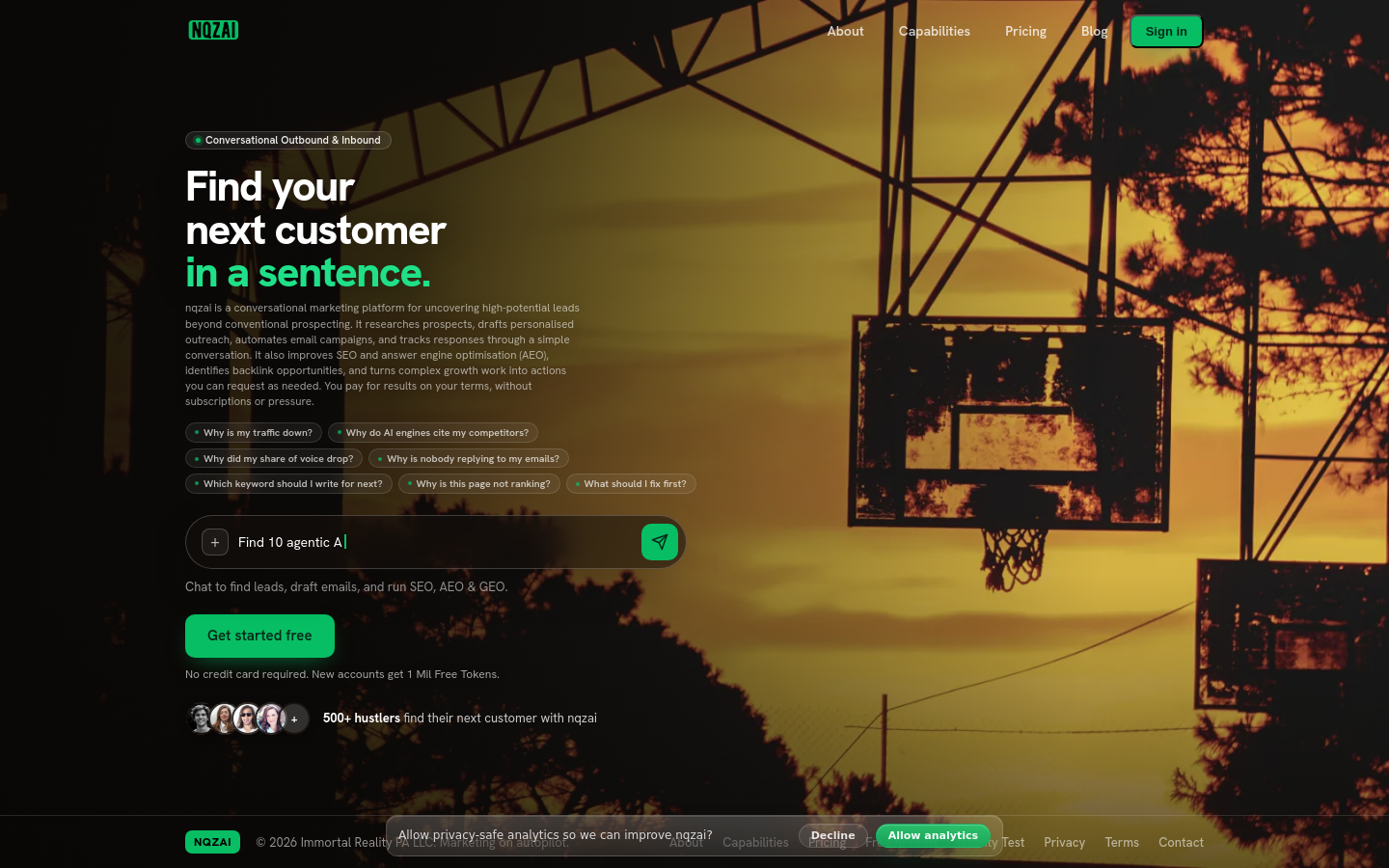 Captured Homepage / Lander