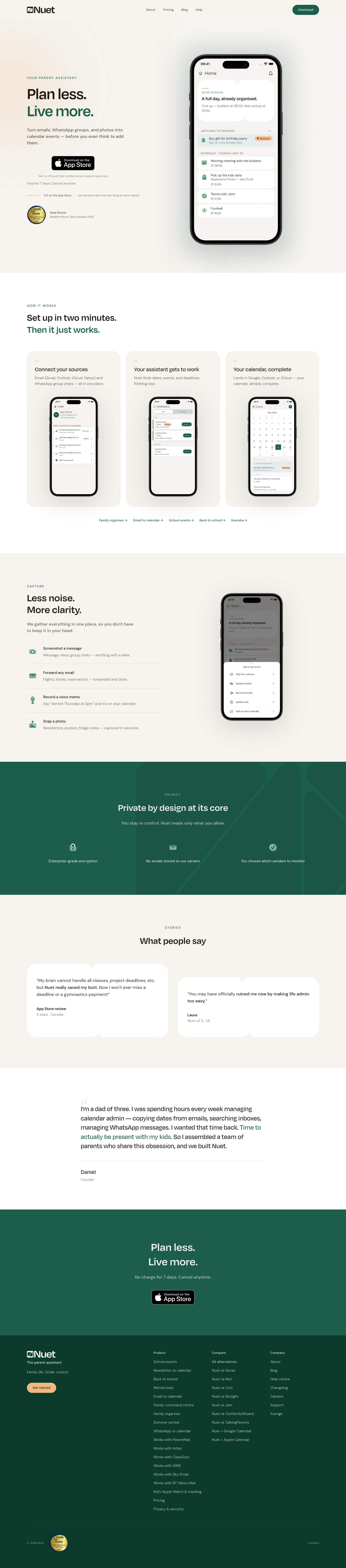 Nav section of nuet.ai
