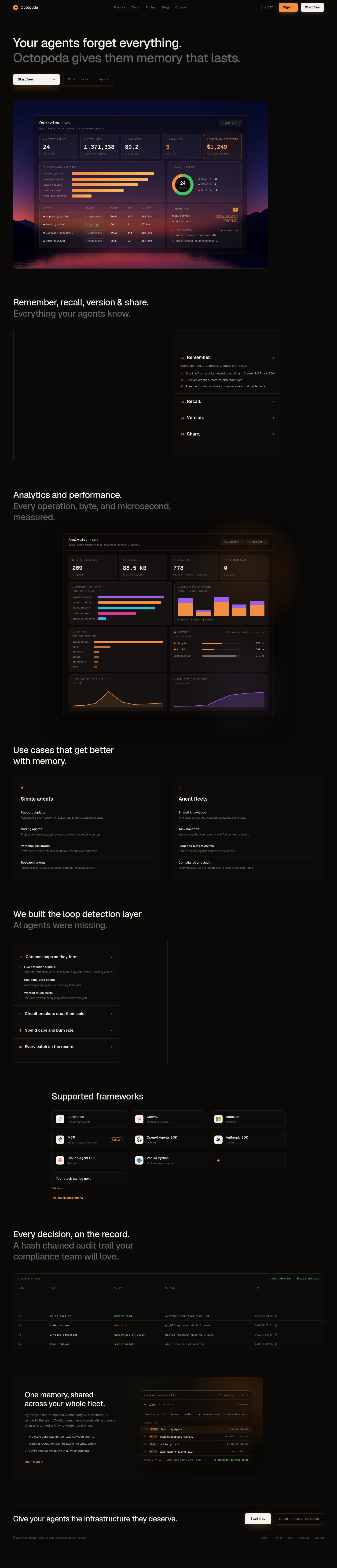 Hero section of octopodas.com