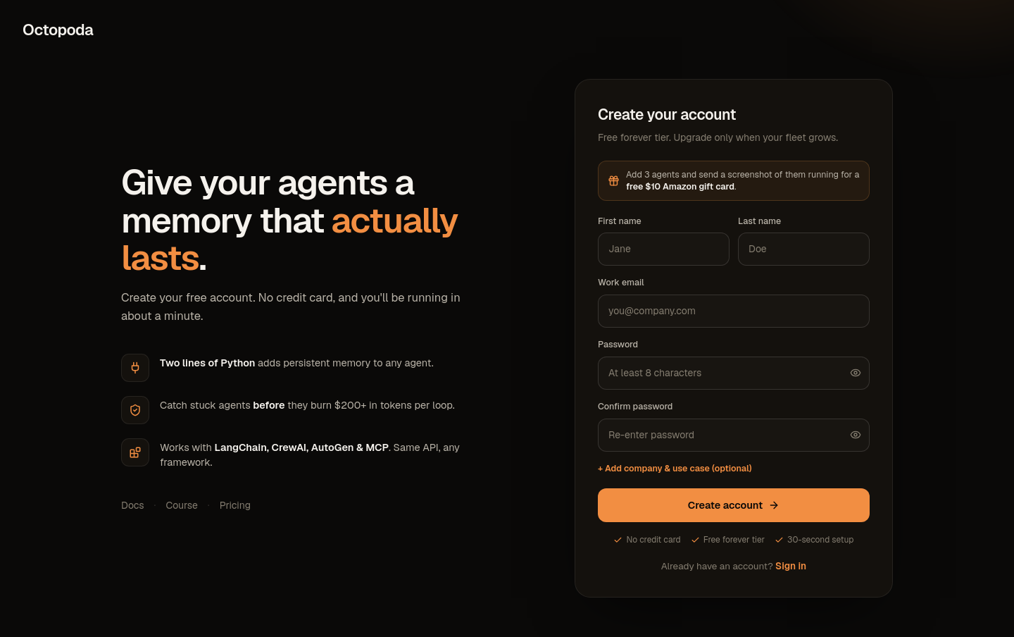 No credit card element