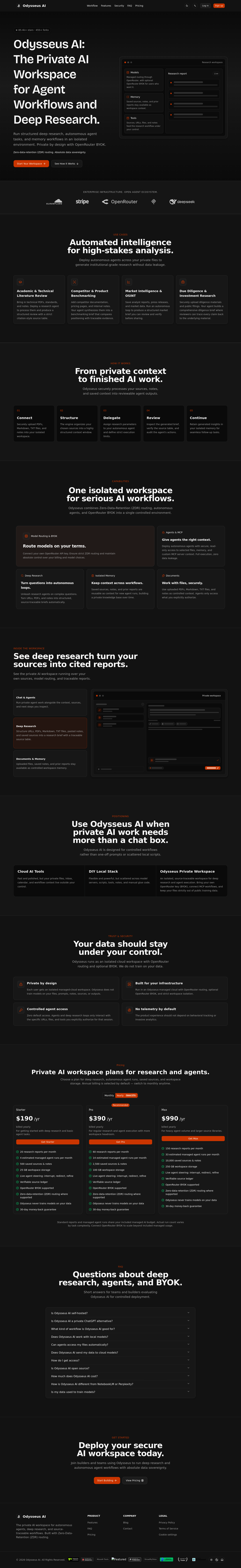 Nav section of odysseusai.org
