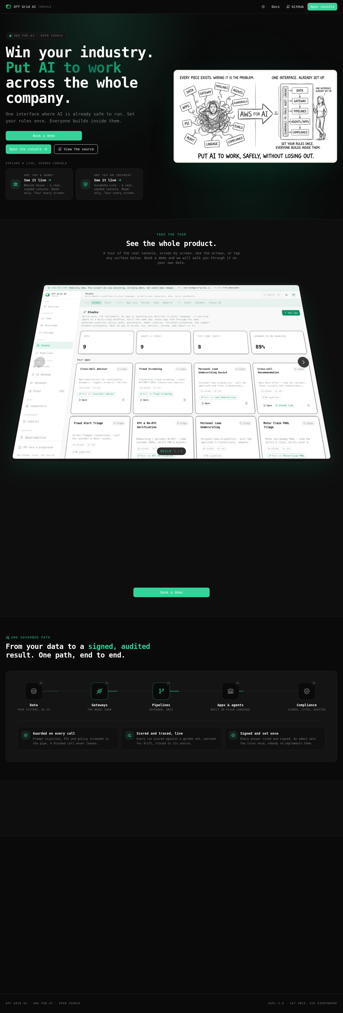 FAQ section from onprem-console.getoffgridai.co