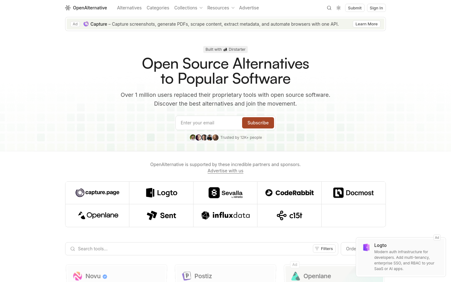 Captured Homepage / Lander