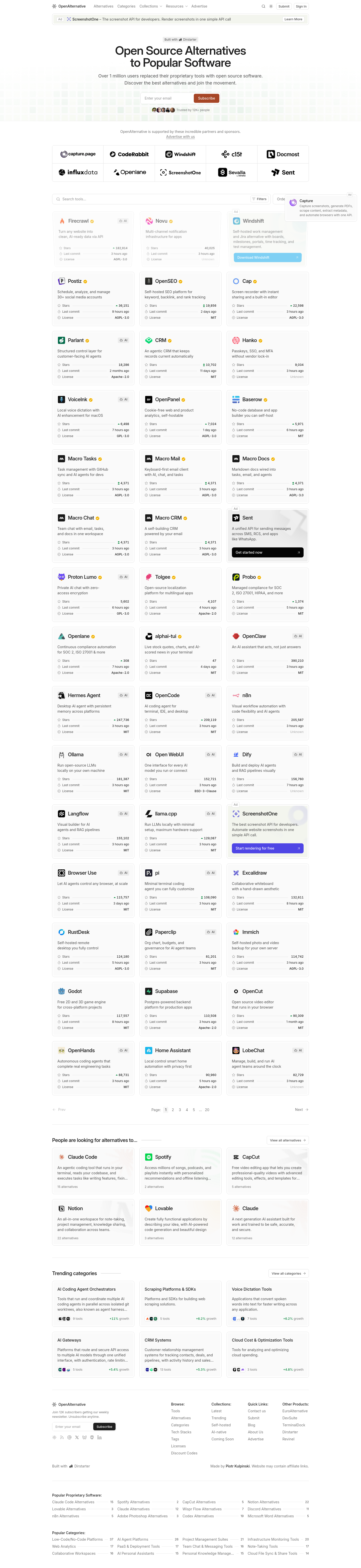 openalternative.co — The Trust Wall