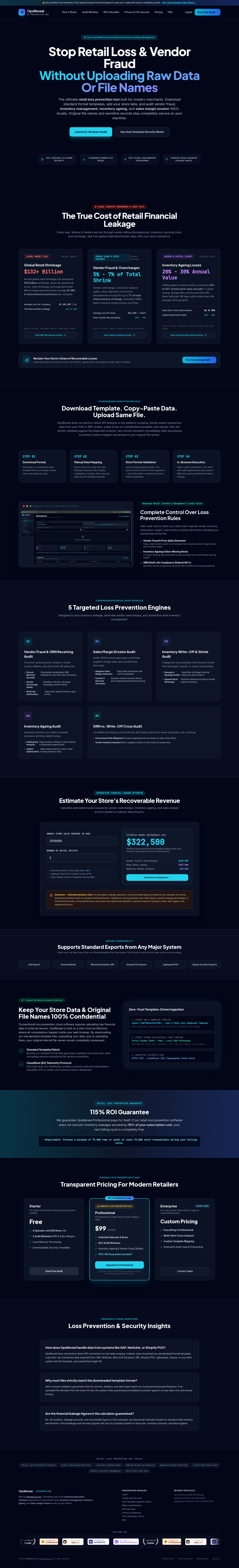 opsreveal.preventloss.org — The Pricing Page