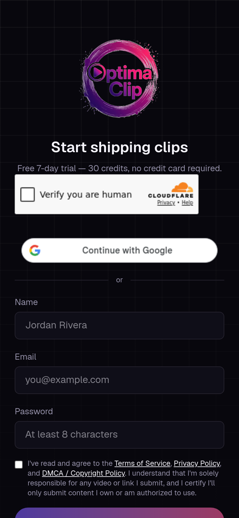 Signup