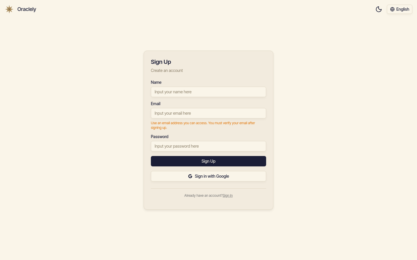 Sign Up